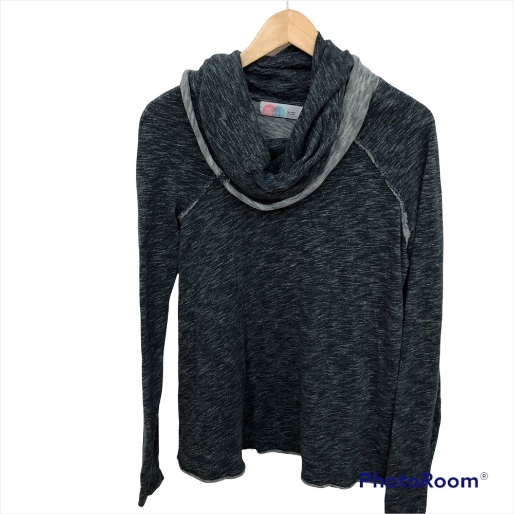 - Free People FP BEACH Womens Cowl Neck Cotton Green One Size Lightweight